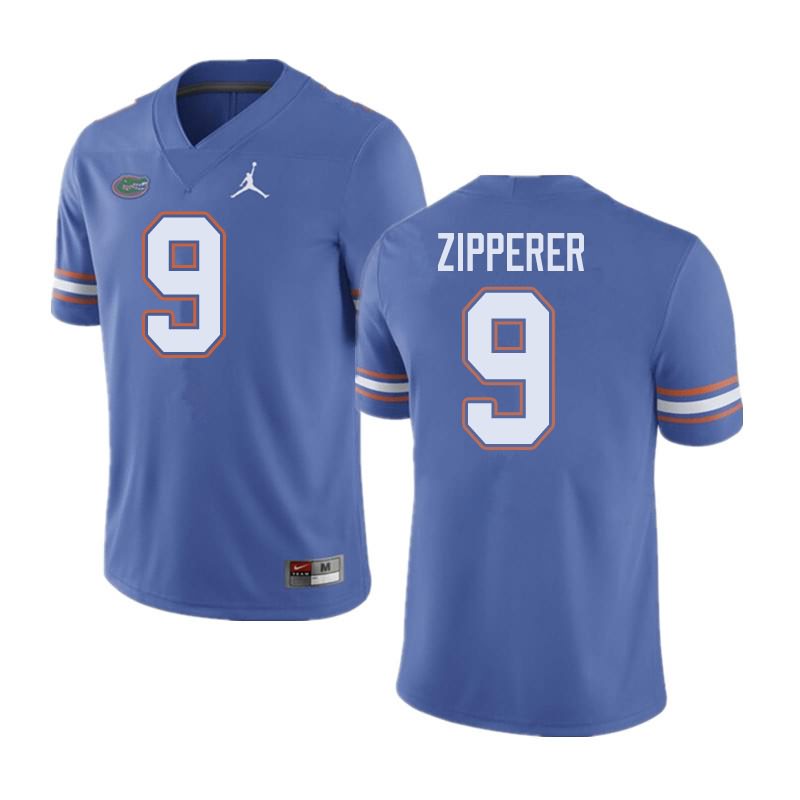 Men's NCAA Florida Gators Keon Zipperer #9 Stitched Authentic Jordan Brand Blue College Football Jersey YFE6765SN